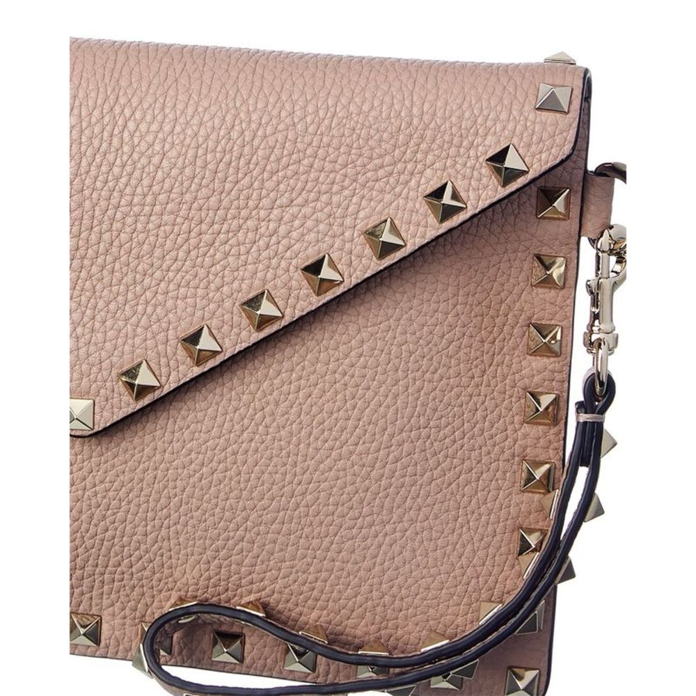 Valentino Rockstud Grainy Leather Pouch, Pink - Picture 3 of 4